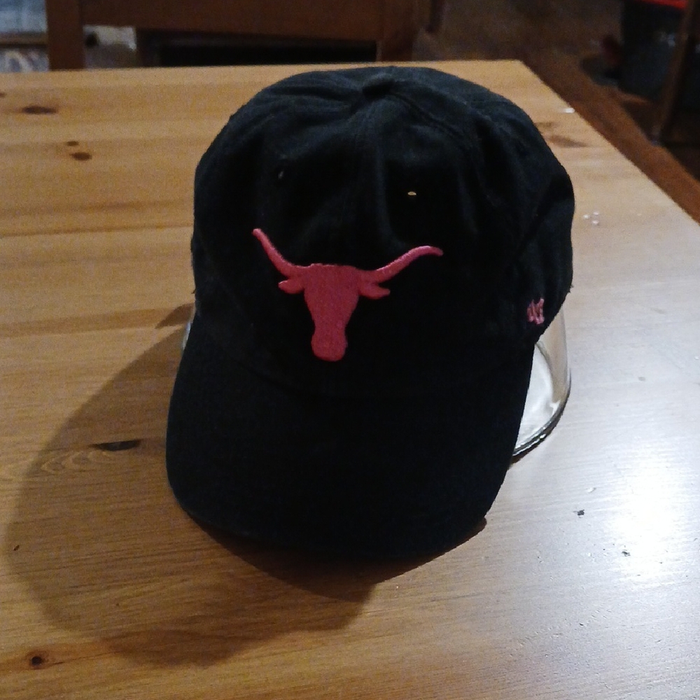 Black Cap with Pink Longhorn Logo